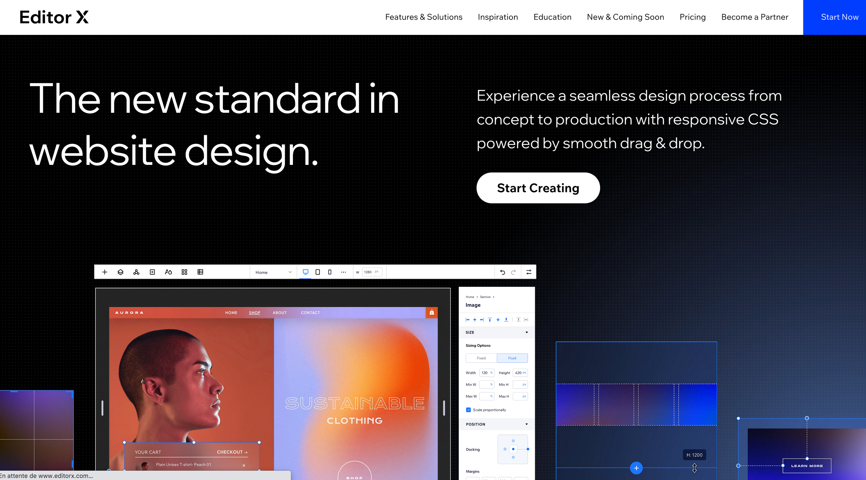 Editor X portfolio builder
